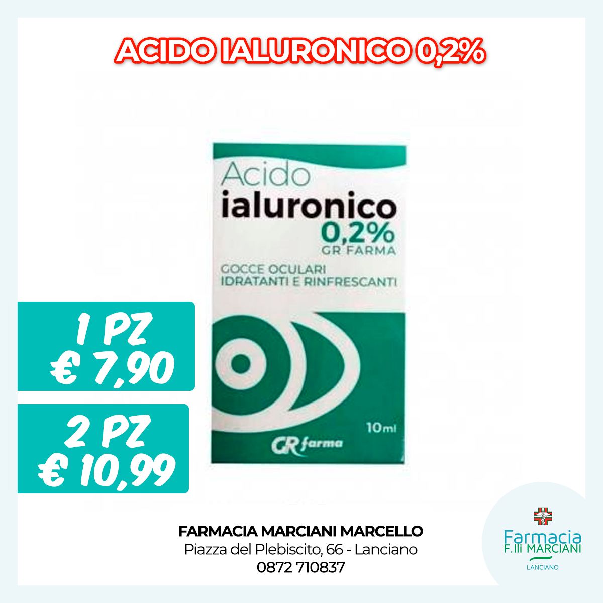 Sollievo Immediato per i Tuoi Occhi con GR Farma Gocce Oculari Idratanti e Rinfrescanti all'Acido Ialuronico